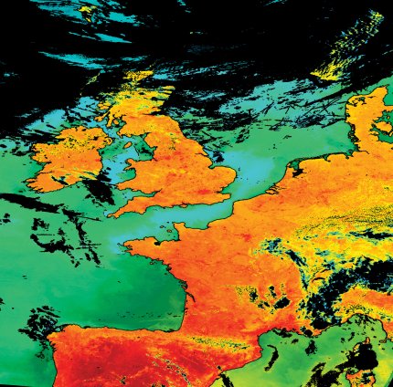 Terra MODIS Land Surface Temperature (LST) and Sea Surface Temperature (SST) products reprojected and combined