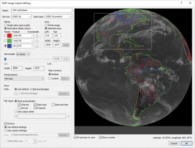 Dartcom iDAP image output settings window