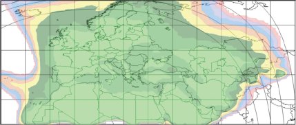 EUMETCast Ku-Band high-rate service availability – 2.4m antenna (G/T @ 12.5GHz = 26.0dB/K)