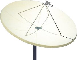 Parabolic reflector, scalar feed horn and X-Band LNB