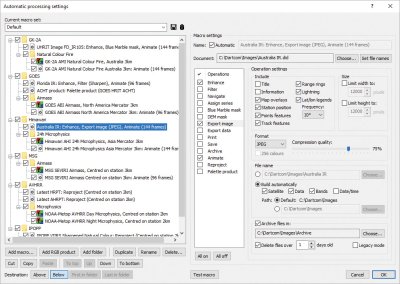 Dartcom MacroPro automatic processing setup window