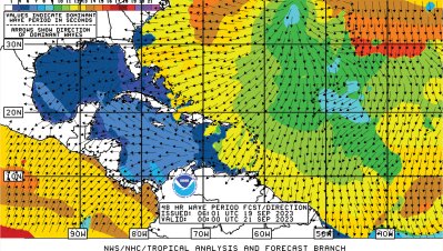 National Weather Service (NWS) wave forecast chart