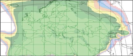 EUMETCast Ku-Band basic service availability – 1.8m antenna (G/T @ 12.5GHz = 23.5dB/K)