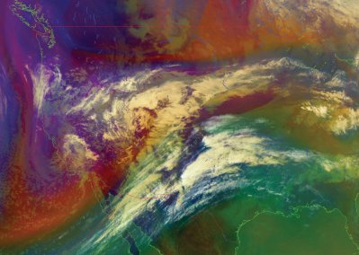 Airmass RGB product created from GOES ABI level 1b images using iDAP