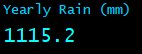Yearly Rain (mm) Yearly Rain (mm)