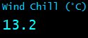 Wind Chill (&deg;C)